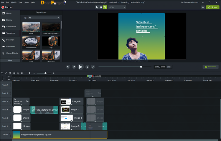 Camtasia video editing software