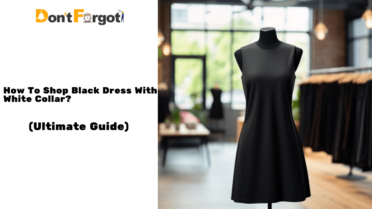 How To Shop Black Dress With White Collar